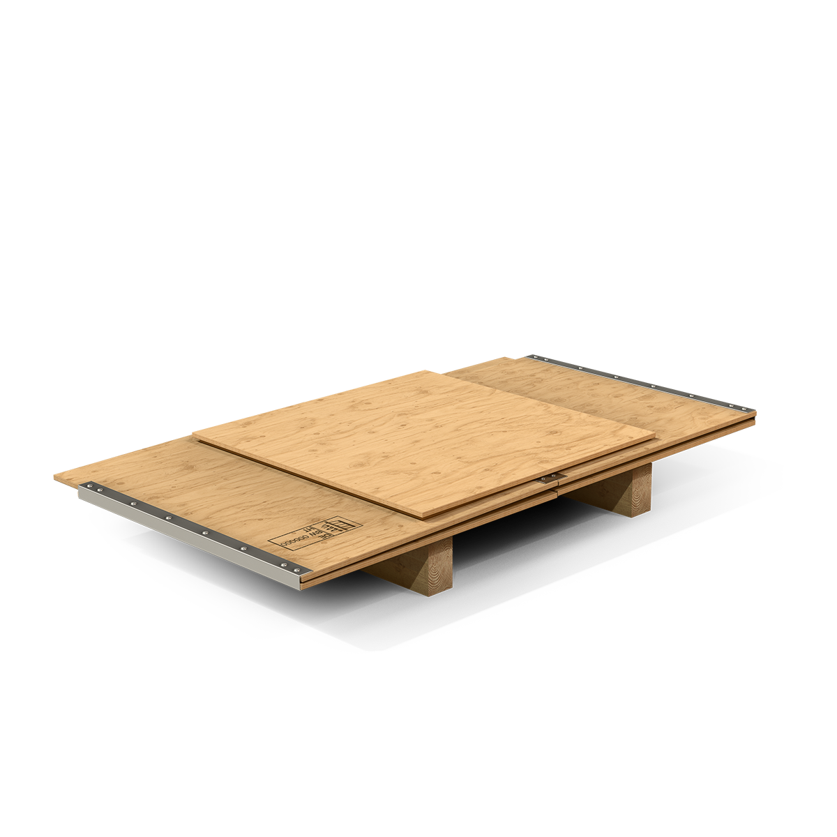 Holz-Faltkiste von BROPACK, flach zusammengeklappt
