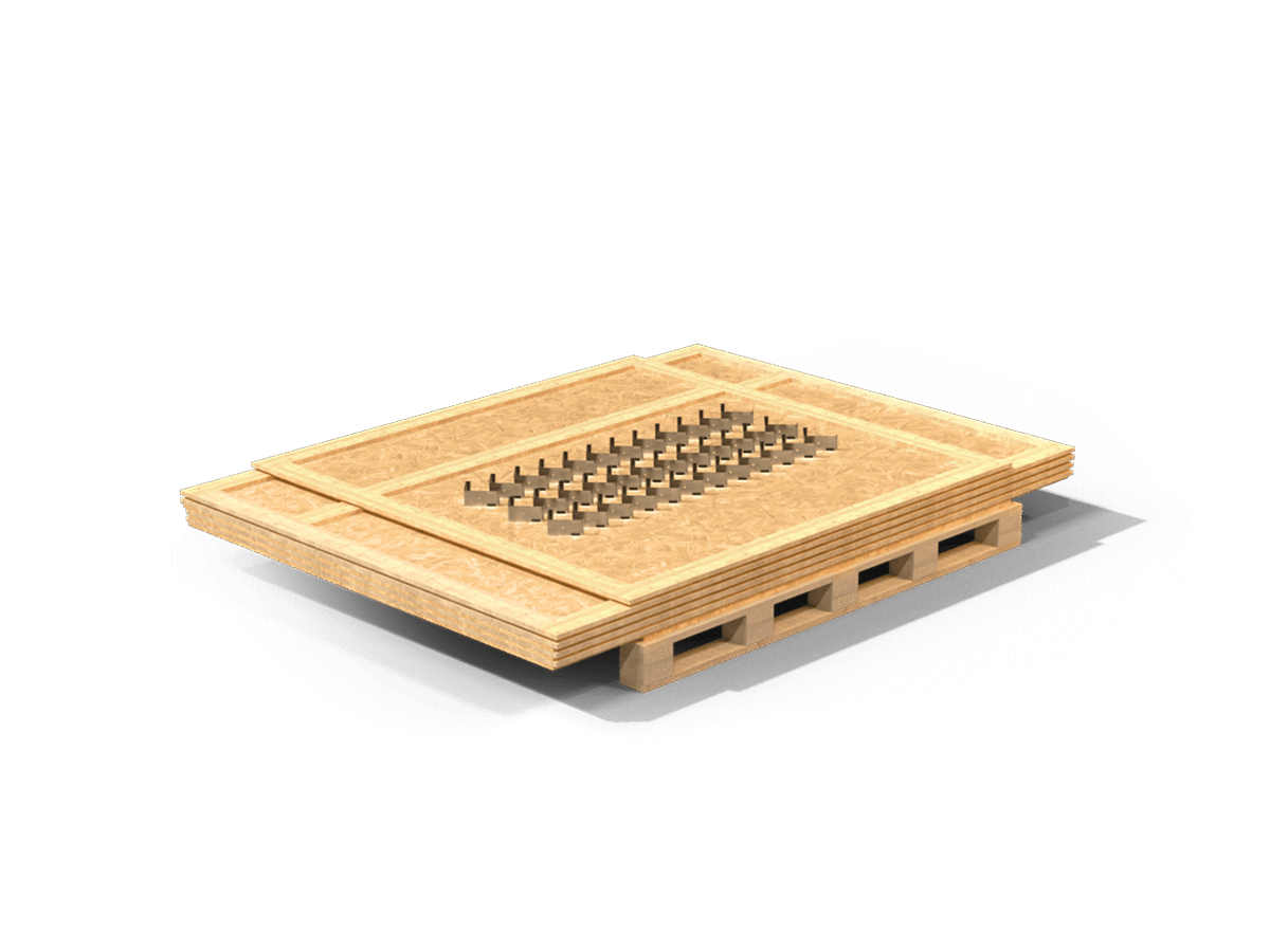 Holz-Klammerkiste von BROPACK, flach zusammengelegt