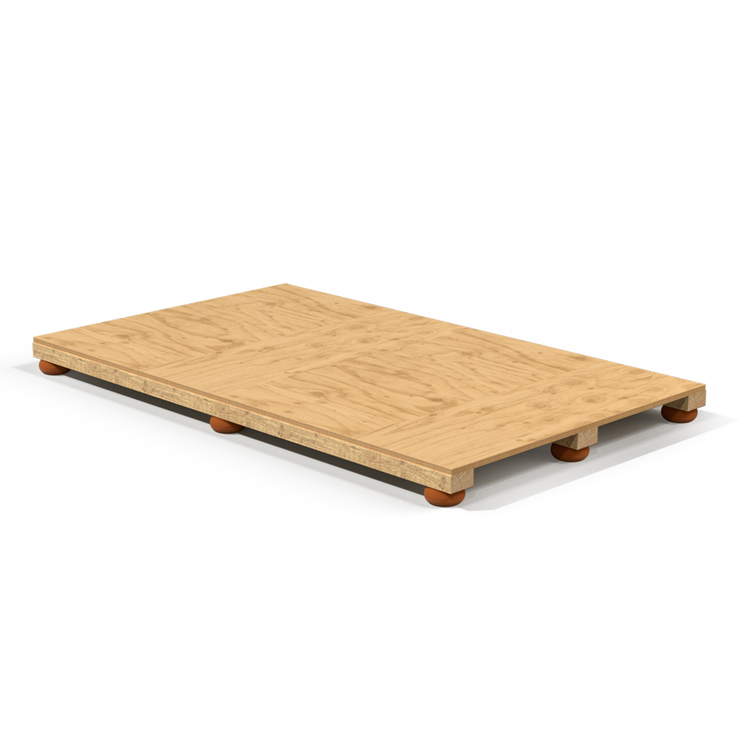 3D-Visualisierung eines Bodenelements für individuelle Holzverpackungen von BROPACK