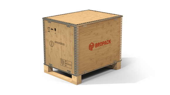 UN-zertifizierte Holz-Gefahrgutkiste von BROPACK