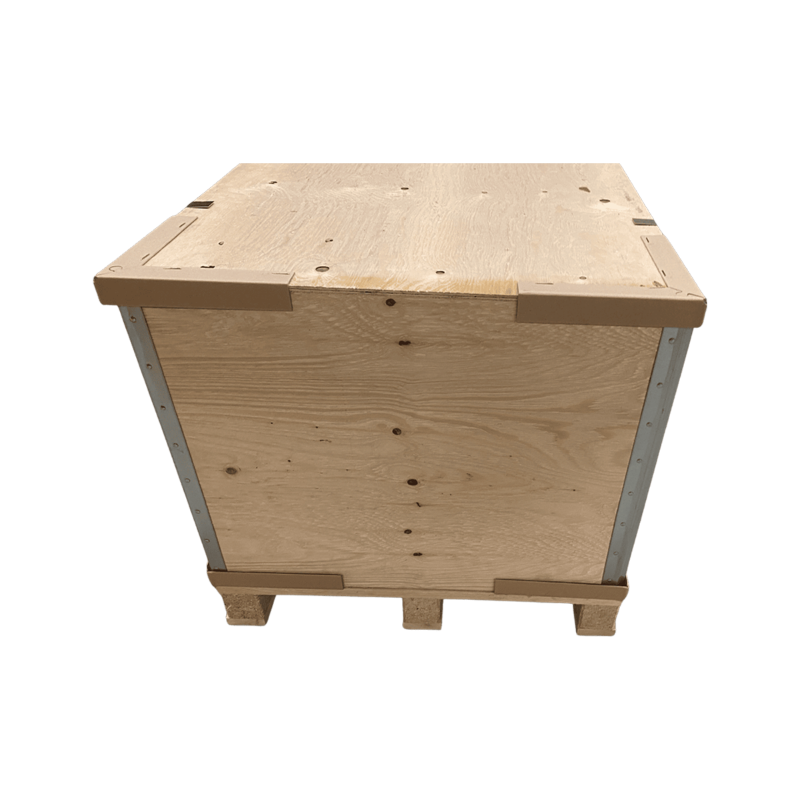Holz-Faltkiste von BROPACK mit Eckverschlüssen, geschlossen