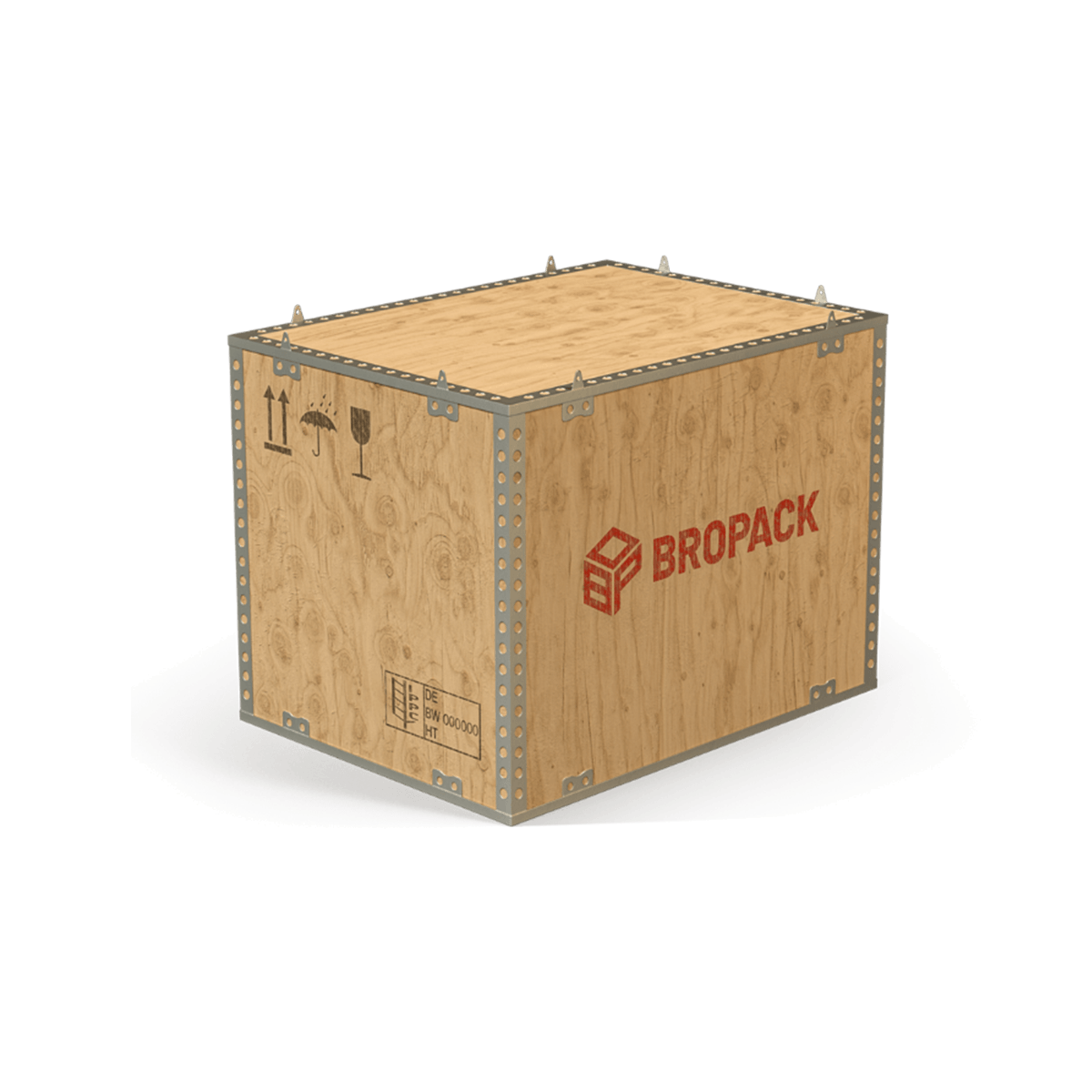 Holz-Faltkisten mit Verschlusslaschen von BROPACK