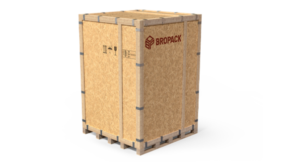 Holz-Klammerkiste von BROPACK mit Klammerverbindung